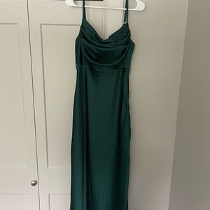 NEW WITH TAGS! Revelry Skye Satin Dress, Size 10, Classic Emerald.